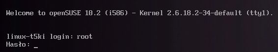 login root - suse 10.2 konsola