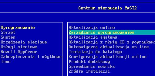 Yast - Oprogramowanie - Zarzdzanie