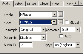 Zakładka Audio